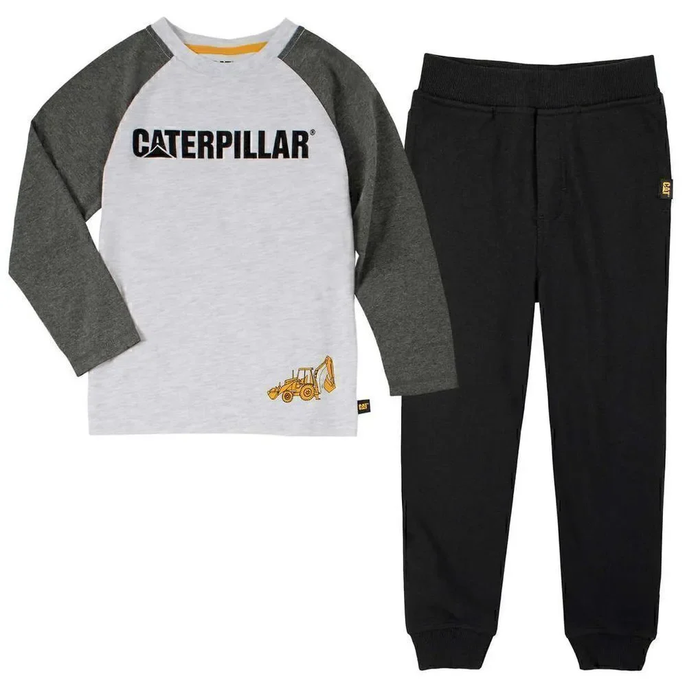 NEW! Caterpillar Kids' 2-piece Set Long sleeve Top and Terry Fleece Jogger - Picture 5 of 7